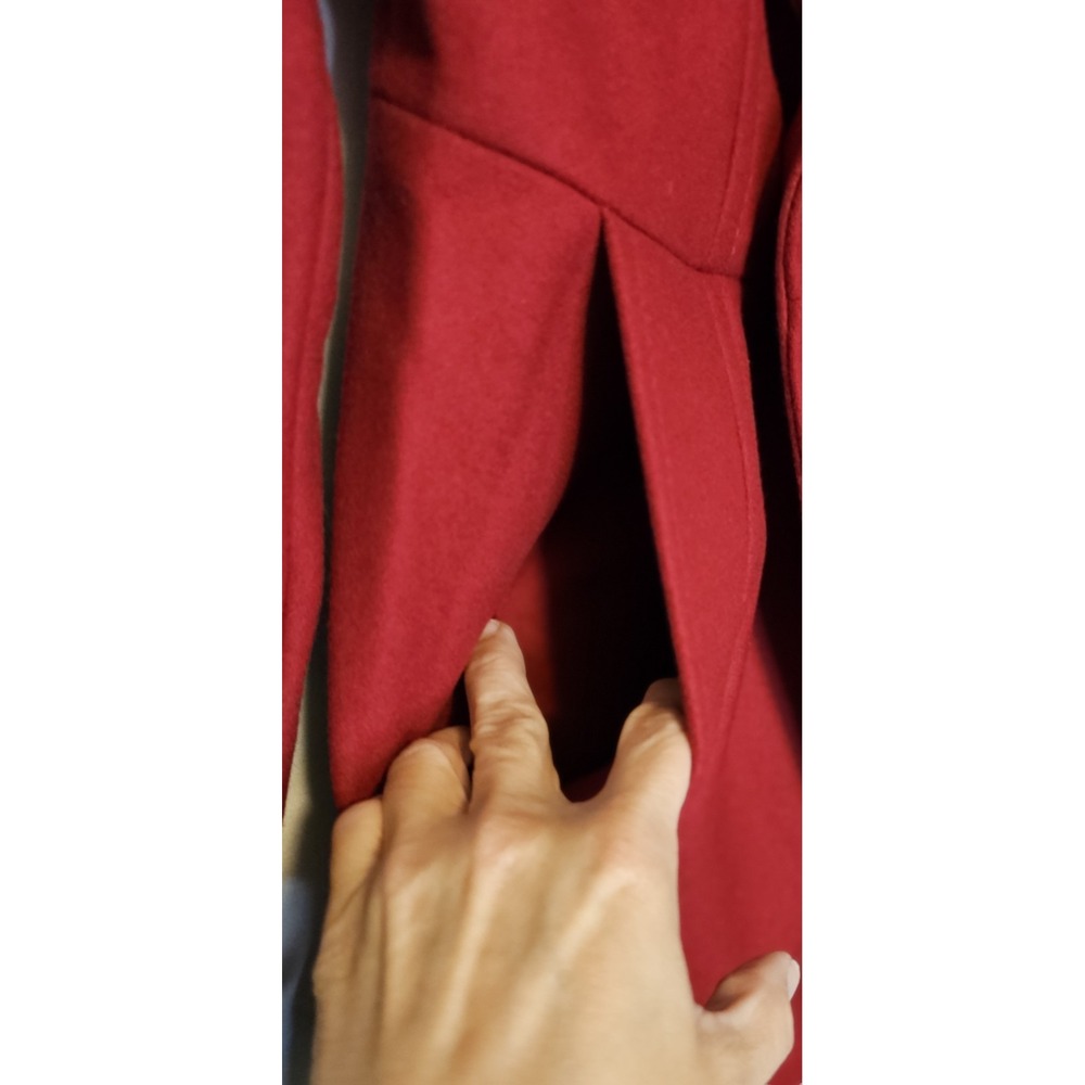 Gap Jacket Womens Red Wool Heavy Lined Button Double Breasted PeaCoat XS - Picture 5 of 11